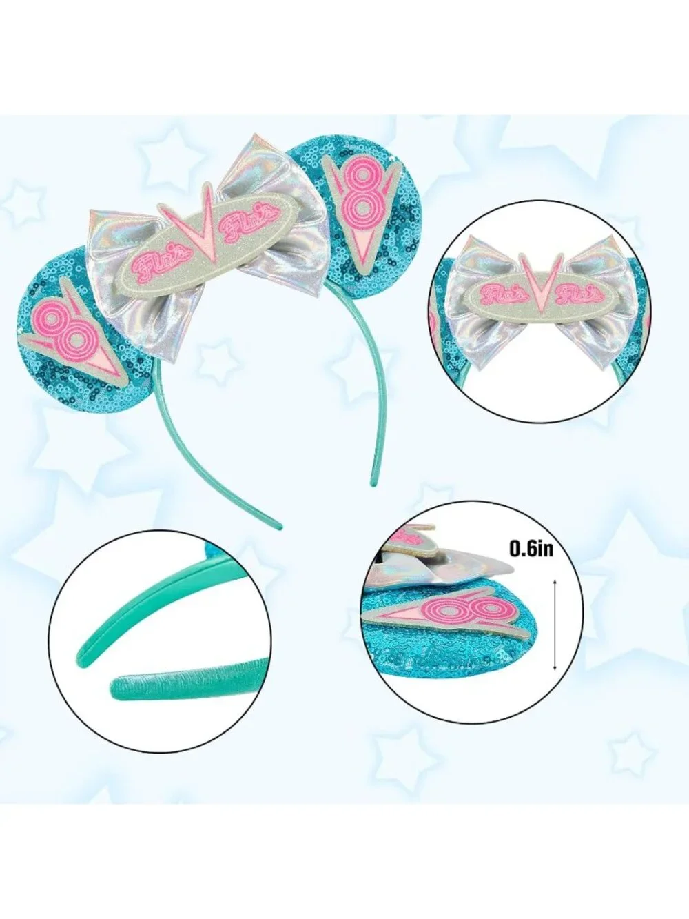 Women Light blue Cartoon Mickey Mouse Costume Headband For Cosplay